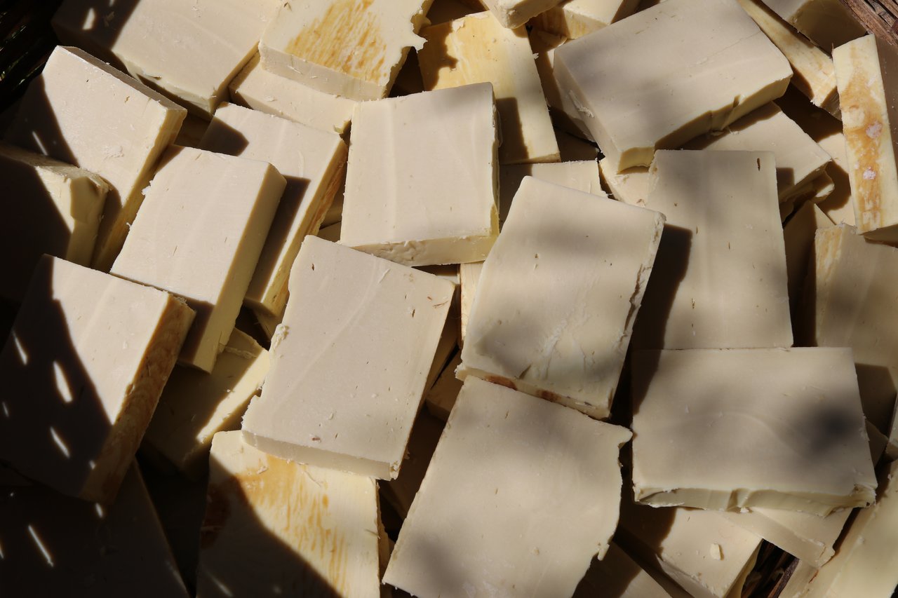 Close ups of bars of soap