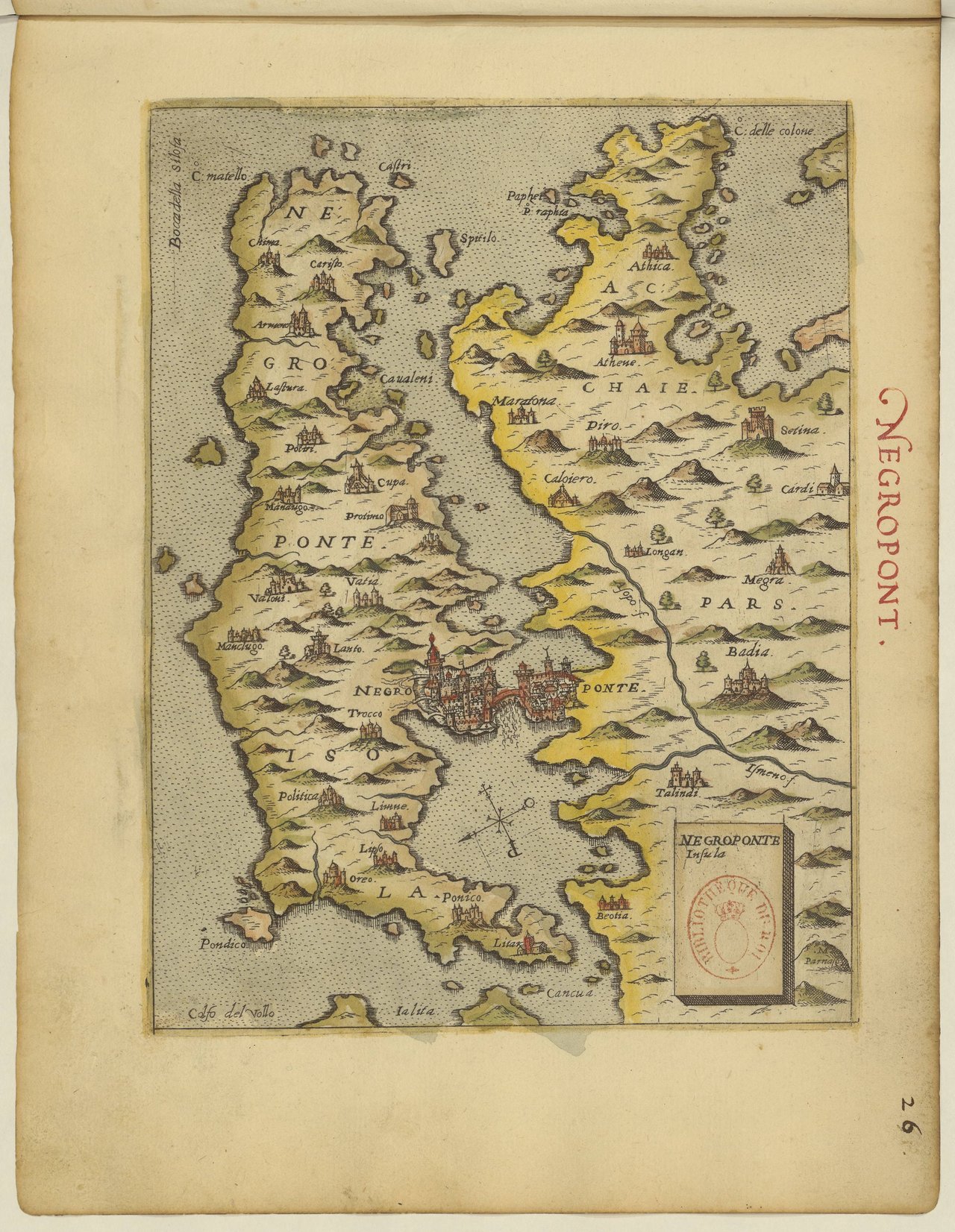 Medieval map of Euboea